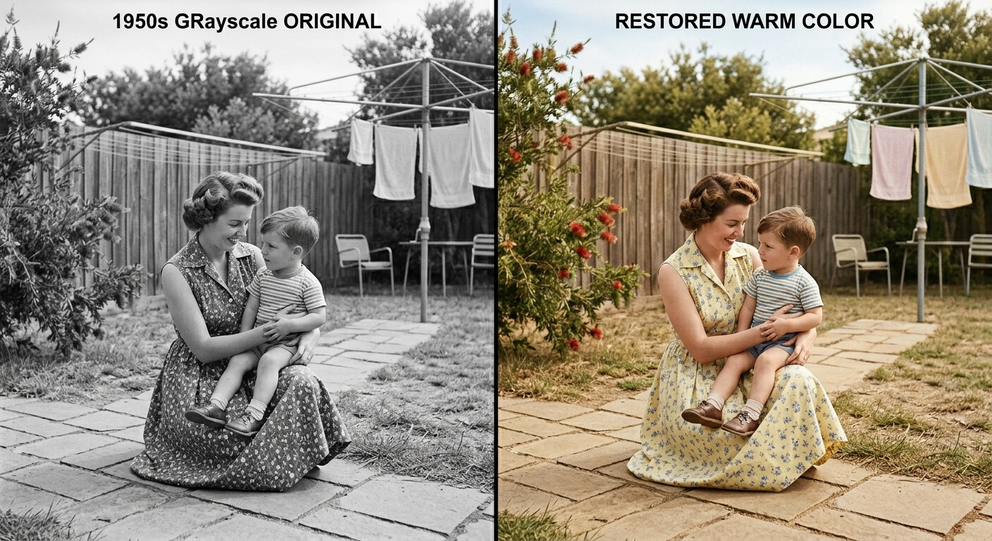 Der Garten und die Wäscheleine