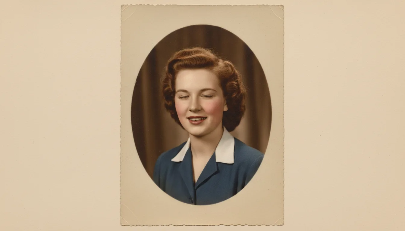 Formal studio portrait from the 1940s gently breathing as an animated clip