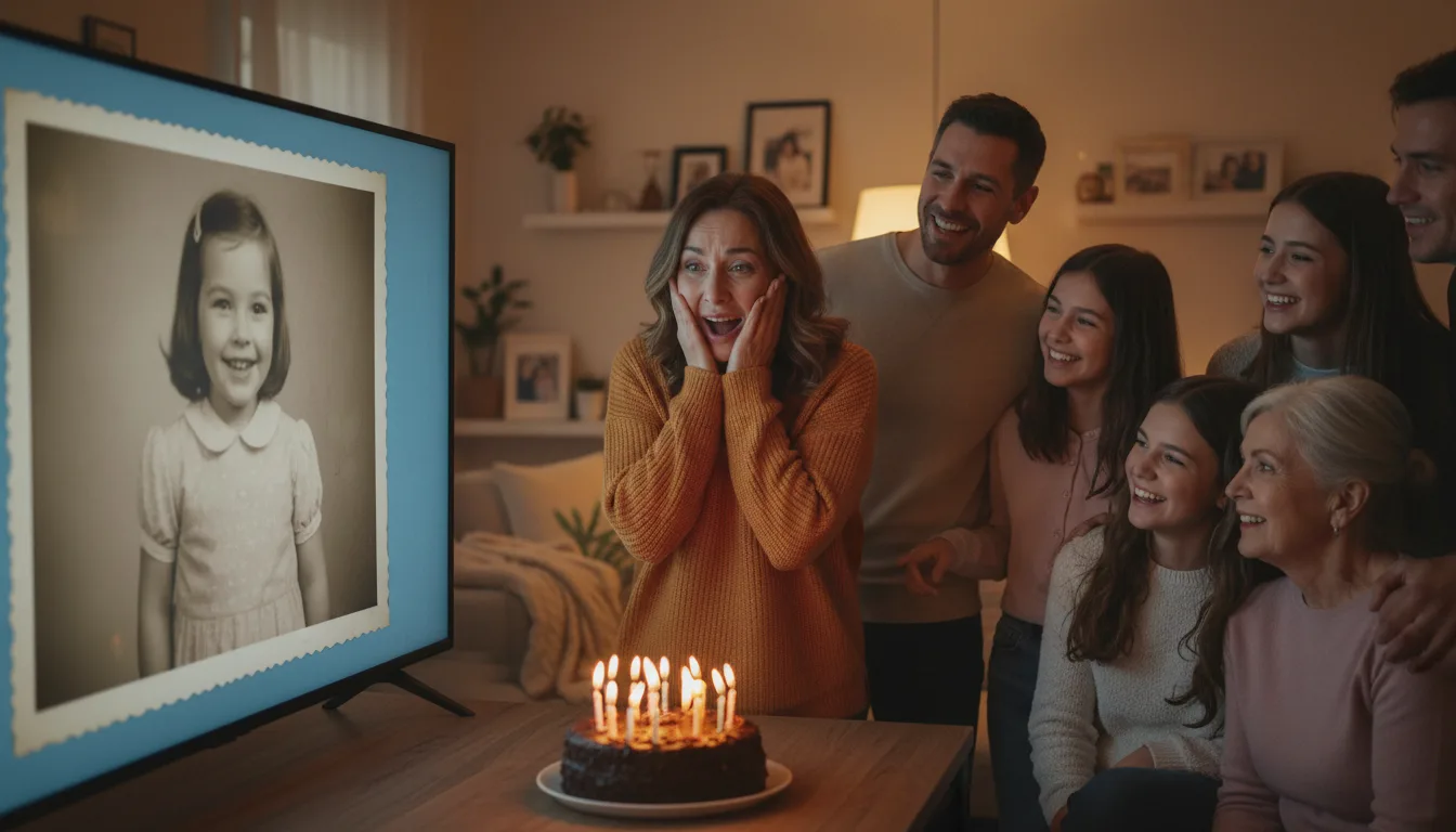 Birthday celebrant surprised by an animated video of their life in photos