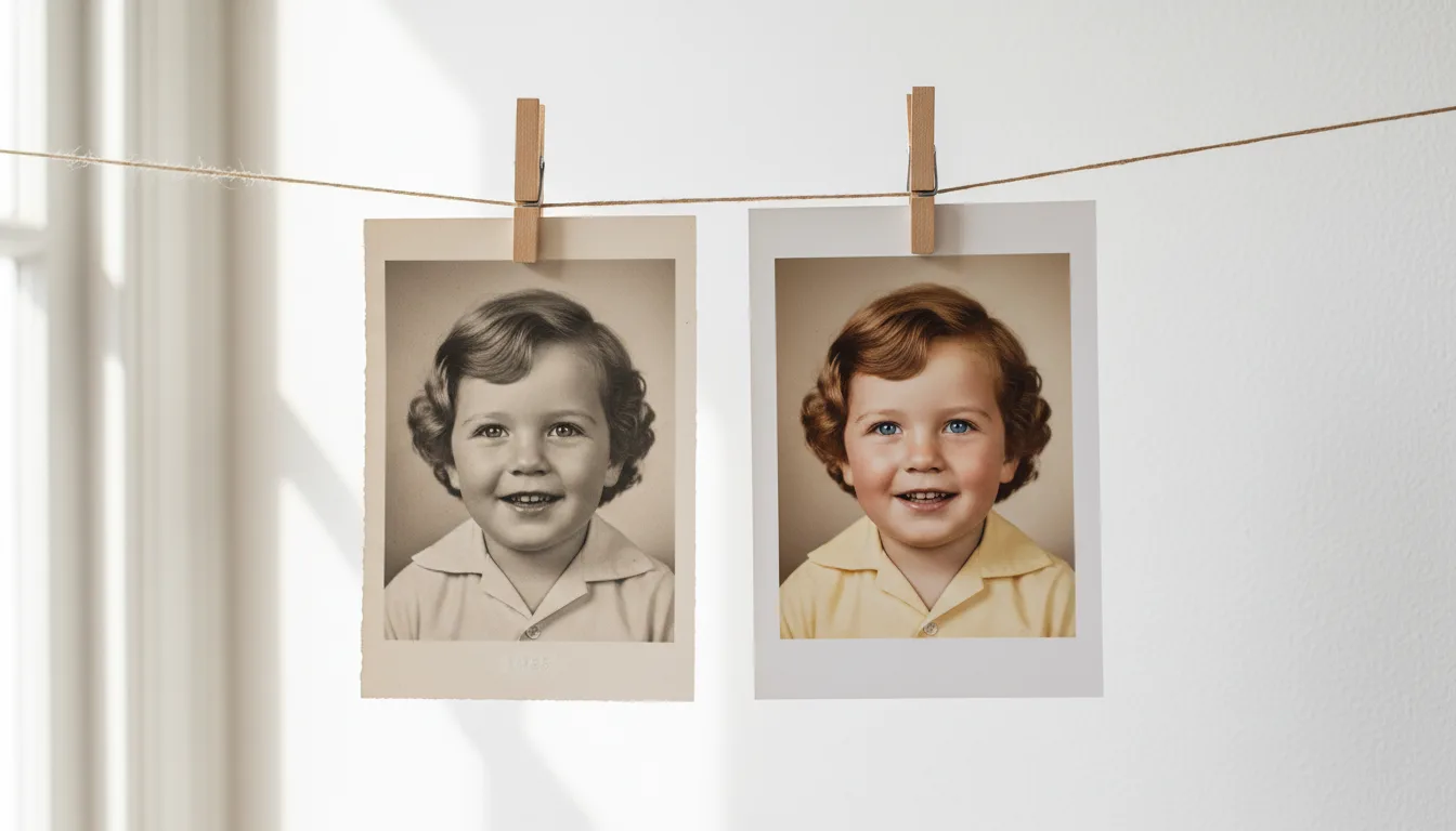 Black-and-white photo colorized at no cost, full quality kept