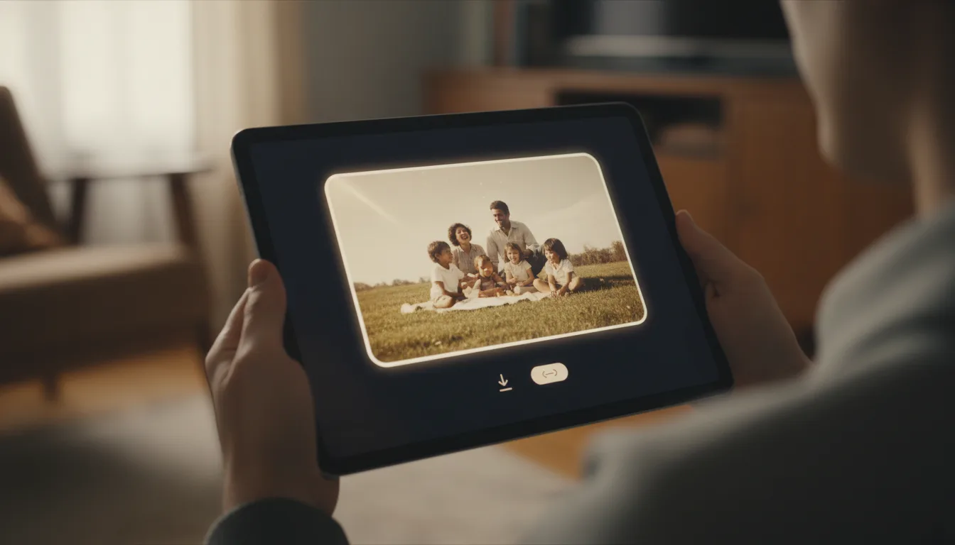 Mockup of a finished FotoRipple video ready to download and share