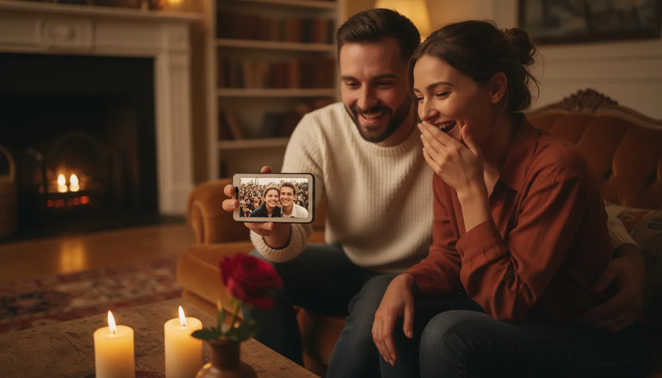 Couple's photos through the years arranged into a Valentine's video with their song